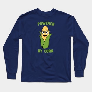 Powered By Corn, Cute Kawaii Corn Long Sleeve T-Shirt